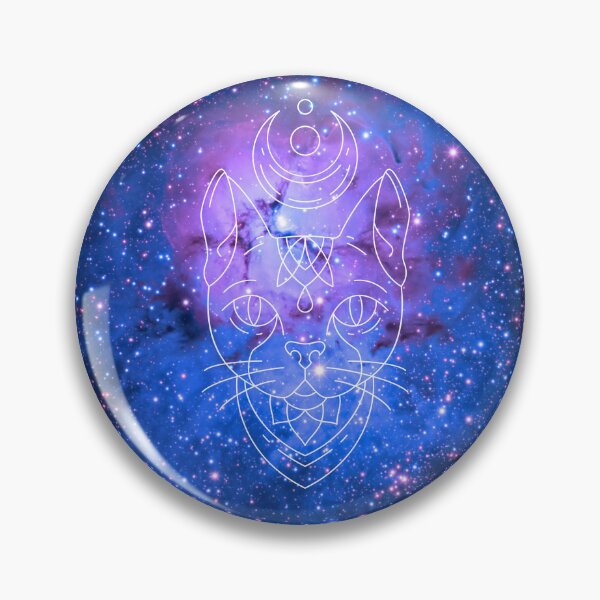 Item preview, Witchy Galactic Mystical Cat Kitty Crescent Moon designed and sold by WildWoodlandWitch.