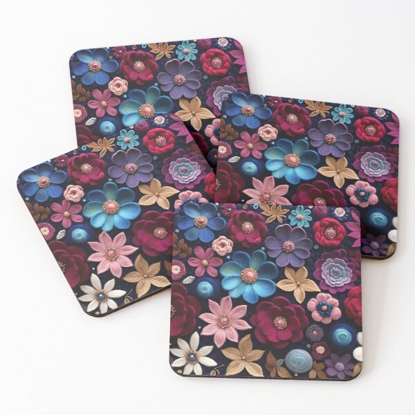 Item preview, Felt Flower Collage designed and sold by BubbleGalaxy.