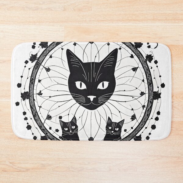 Item preview, Mystical and Floral Cat Mandala designed and sold by MandalasShops.