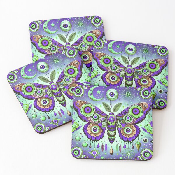Item preview, PURPLE SURREALISTIC MOTH BUTTERFLY BACKGROUND COLORFUL designed and sold by Arts4U.