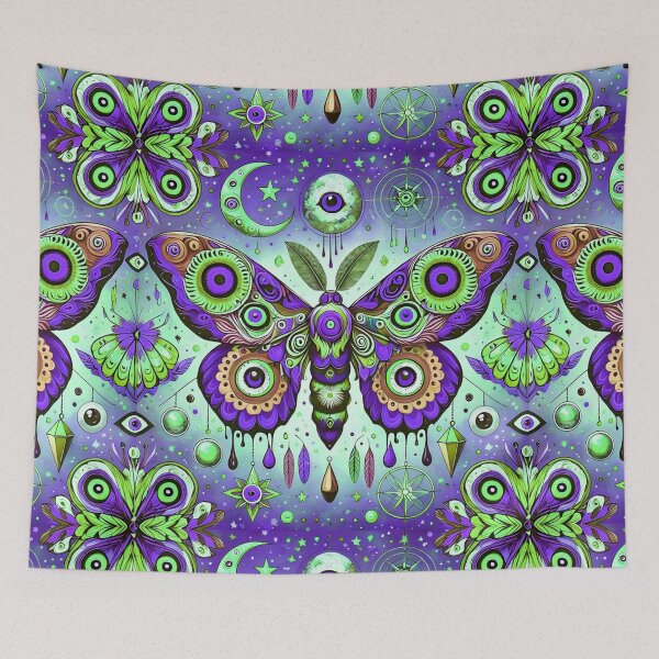 Item preview, PURPLE SURREALISTIC MOTH BUTTERFLY BACKGROUND COLORFUL designed and sold by Arts4U.