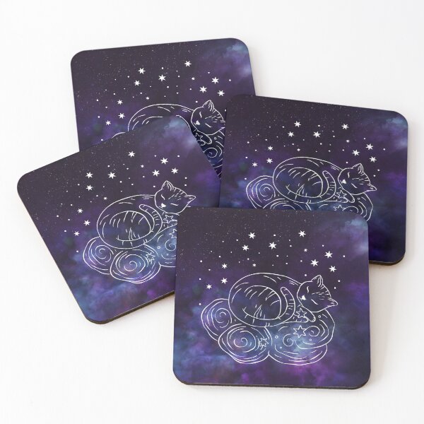 Item preview, Witchy Galactic Mystical Sleeping Cat Kitty Stars designed and sold by WildWoodlandWitch.