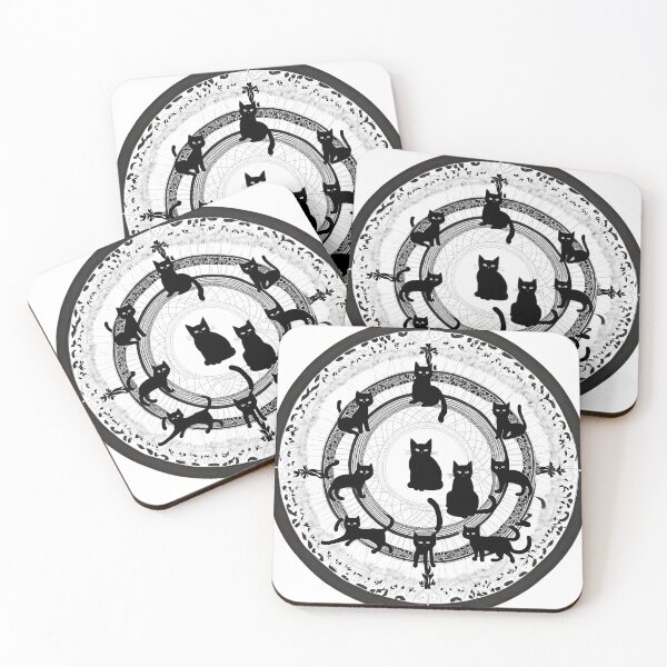 Item preview, Mystical Mandala of Black Cats designed and sold by MandalasShops.