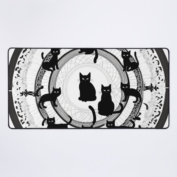 Item preview, Mystical Mandala of Black Cats designed and sold by MandalasShops.