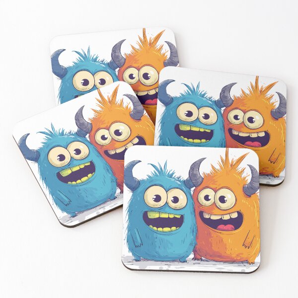 Item preview, Cute Monster Friends Blue And Orange Furry Creature Design designed and sold by ThreadQuirk.