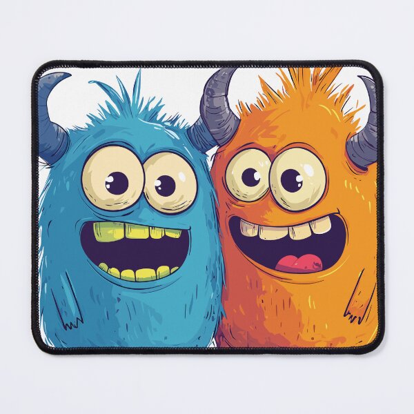 Item preview, Cute Monster Friends Blue And Orange Furry Creature Design designed and sold by ThreadQuirk.