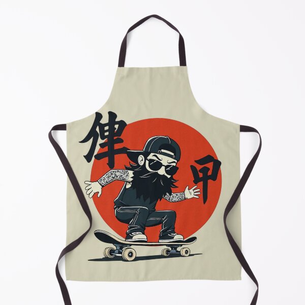Item preview, Bearded Skater with Japanese Sun | Cool Street Art designed and sold by IAPICTURE.