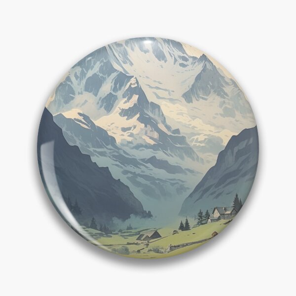 Item preview, Swiss Alps: Pastoral Beauty and Majestic Peaks - Vintage Style Travel Art designed and sold by paediilart.