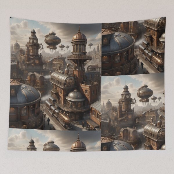 Item preview, Steampunk cityspace designed and sold by Digitayaa.
