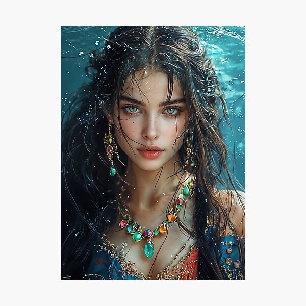 Item preview, Emerald Enchantress of the Lotus Waters designed and sold by oanaunciuleanu.