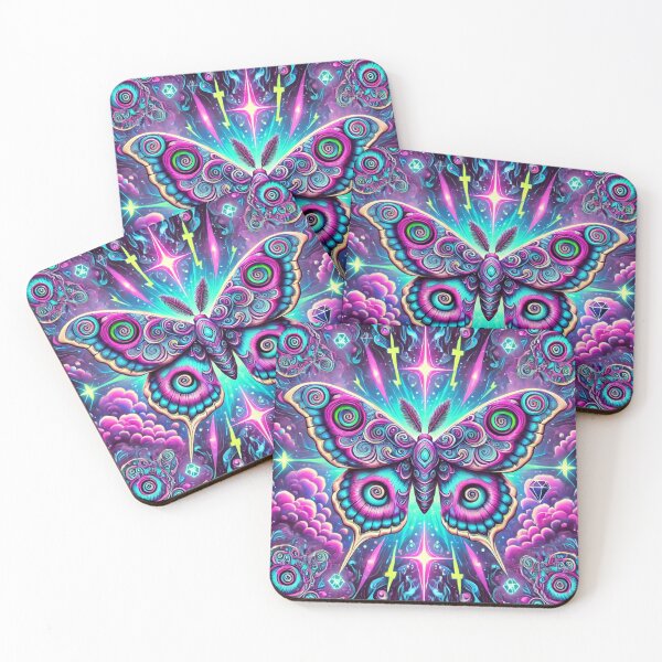 Item preview, INSANE BEAUTIFUL VIBRANT MAGENTA PURPLE MOTH GALATIC PATTERN designed and sold by Arts4U.