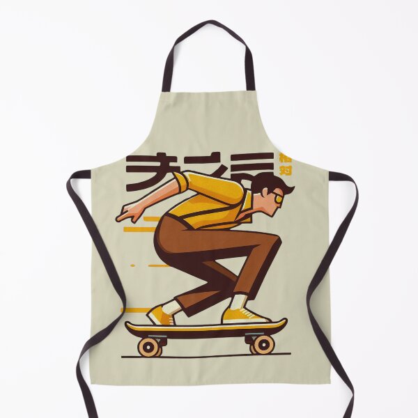 Item preview, Retro Skater in Yellow with Japanese Text | Vintage Vibes designed and sold by IAPICTURE.
