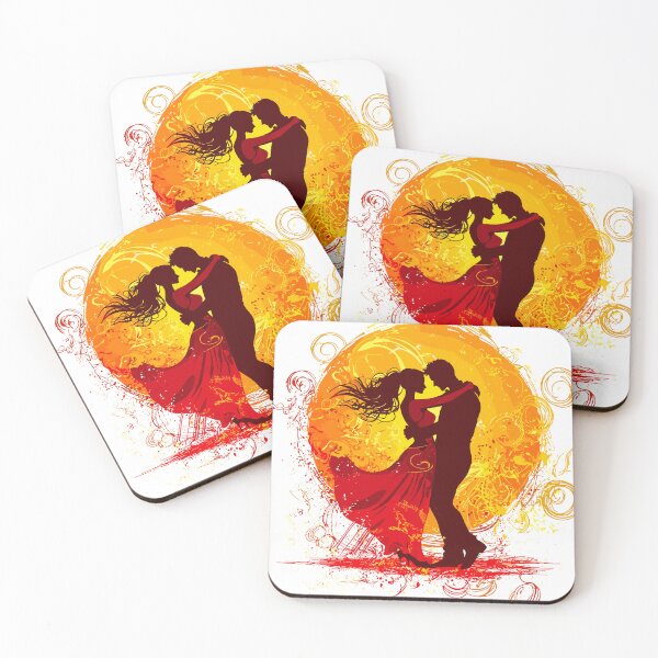 Item preview, Romantic Couple Dancing Silhouette Against Fiery Sunset Design designed and sold by ThreadQuirk.