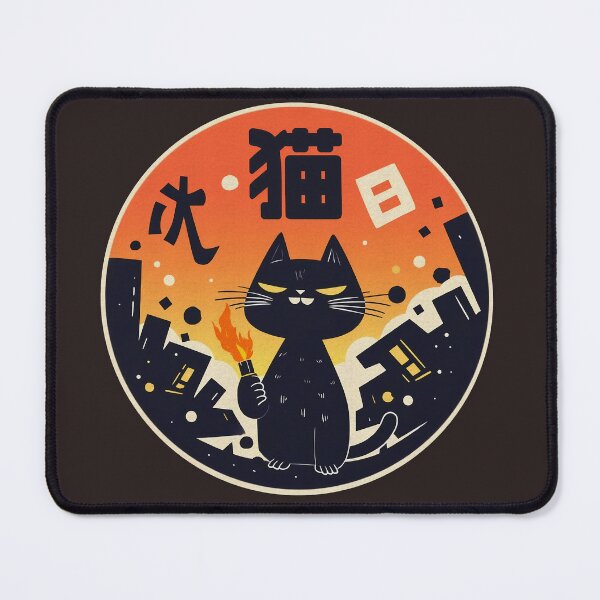 Item preview, Rebel Cat with Lighter | Japanese Urban Art Style designed and sold by GALUMARKET.