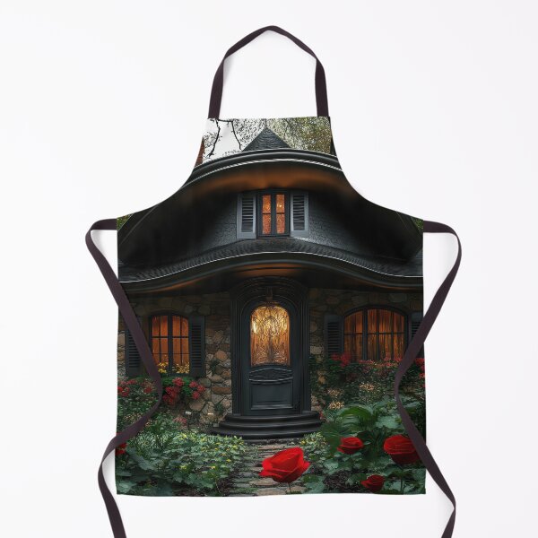 Item preview, Whimsical Cottage with Glowing Windows and a Rose Garden designed and sold by regalaibylondon.