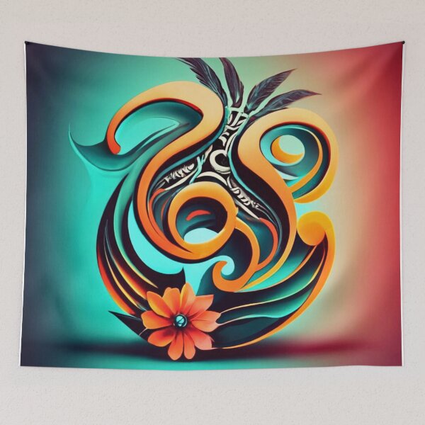 Item preview, Floral Curves Fusion: Nature's Harmony / Colorful Original Vintage Blooms designed and sold by redask2me.