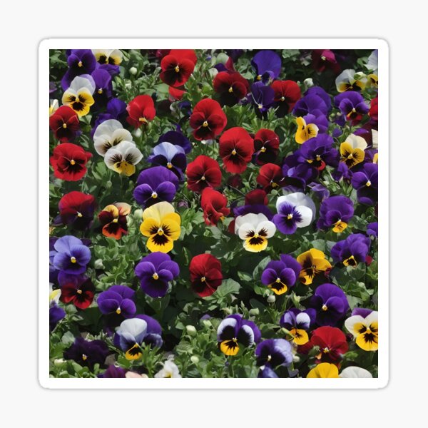 Item preview, "Blossoming Beauty: A Field of Colorful Pansies" designed and sold by A-Work-Of-Art.