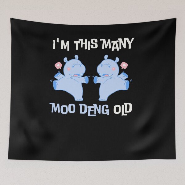 Item preview, I'm This Many Moo Deng Old - Cute  2nd Birthday 2 Years Old Kids designed and sold by Anton Ashraf.