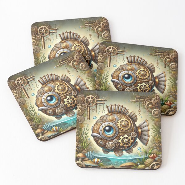 Item preview, Steampunk Drum Fish designed and sold by Sillytoe.