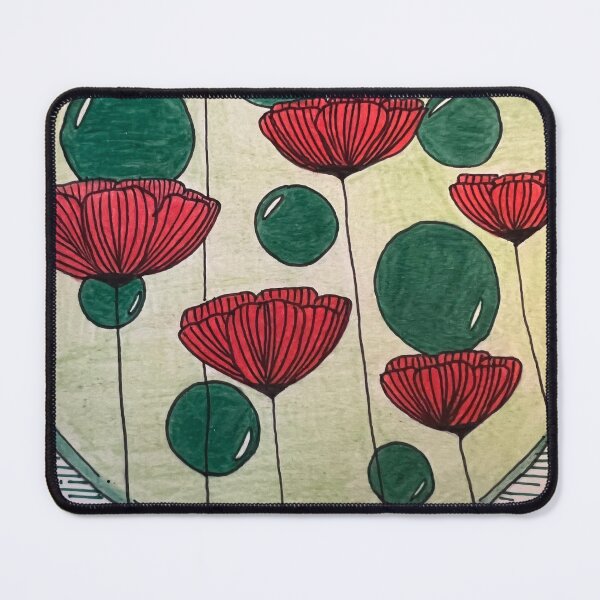 Item preview, Free drawing of little red flowers designed and sold by lucilagu.