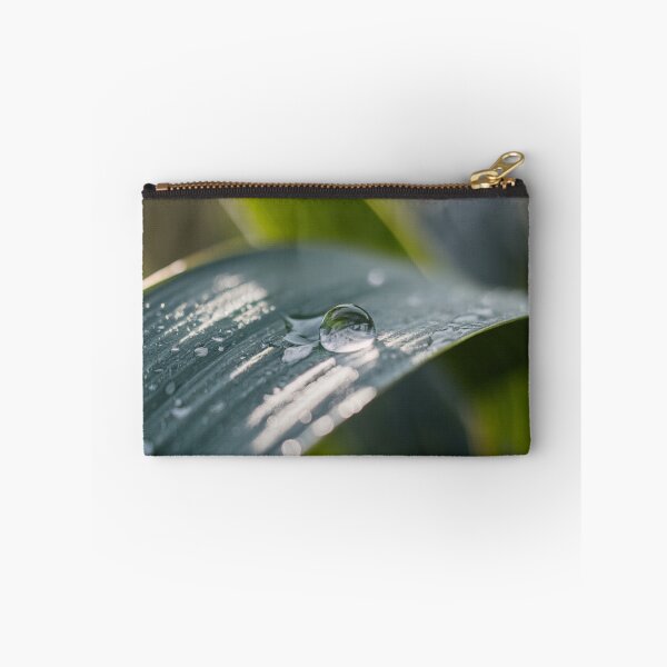 Item preview, Macro photography, minimalist water drop on leaf designed and sold by MajkelVisionArt.