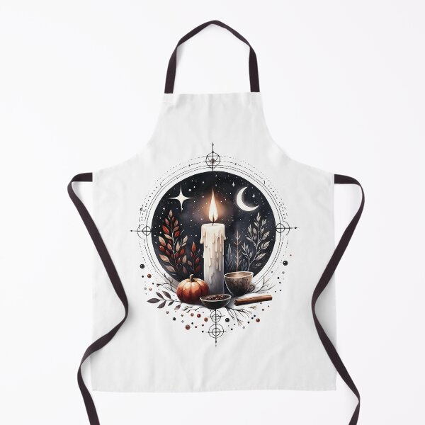 Item preview, Esoteric Nocturnal Composition with Candle, Pumpkin, and Coffee in Watercolor designed and sold by Celedrine-art.