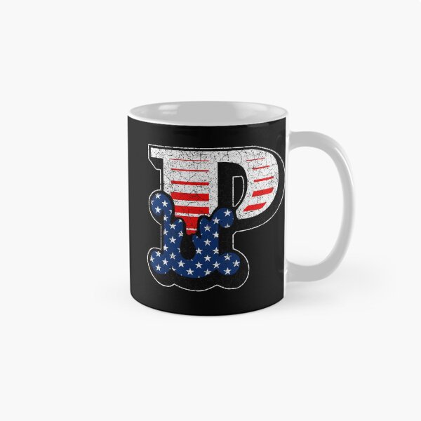 Item preview, P RETRO STYLE CAPITAL LETTER INITIAL T-SHIRT CLASSIC VINTAGE DISTRESSED STARS AND STRIPES AMERICAN USA FLAG AMERICA 4th JULY FONT LOGO TYPEFACE LETTERING TYPOGRAPHY MONOGRAM TEE designed and sold by prezziefactory.