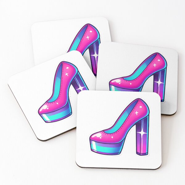 Item preview, GIRLYPOP STICKER HIGH HEEL PUMP PLATFORM WEDGE HEELS designed and sold by Arts4U.