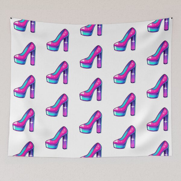 Item preview, GIRLYPOP STICKER HIGH HEEL PUMP PLATFORM WEDGE HEELS designed and sold by Arts4U.