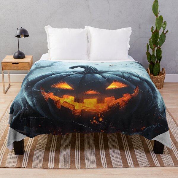 Item preview, Jack-O'-Lantern in Haunted Woods with Flames designed and sold by CharmingQuill.