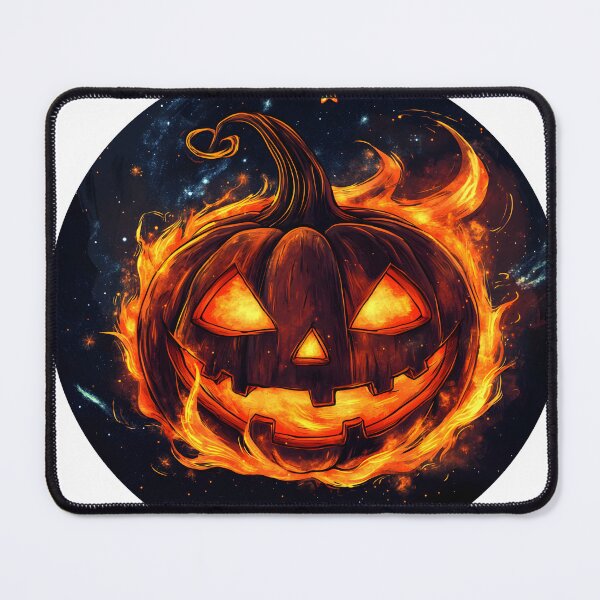 Item preview, Flaming Jack-O'-Lantern in Starry Sky designed and sold by CharmingQuill.