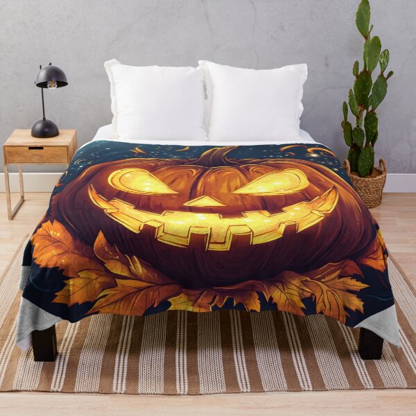 Item preview, Mystical Jack-O'-Lantern with Autumn Leaves designed and sold by CharmingQuill.