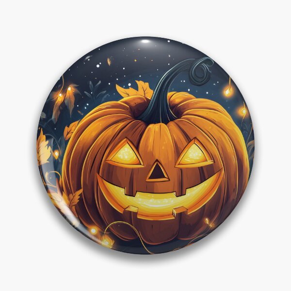 Item preview, Bright Pumpkin Lantern Amidst Enchanted Leaves designed and sold by CharmingQuill.