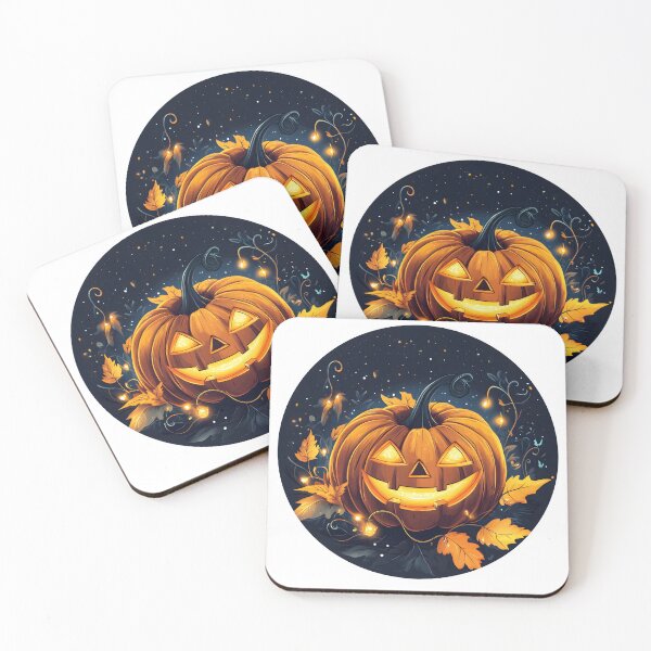 Item preview, Bright Pumpkin Lantern Amidst Enchanted Leaves designed and sold by CharmingQuill.