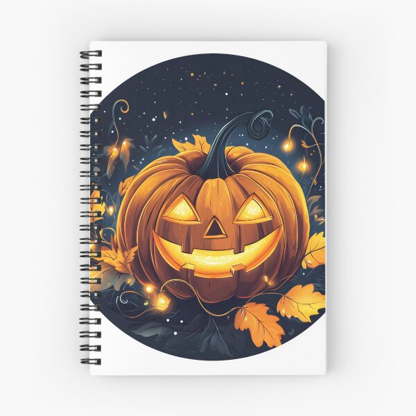 Item preview, Bright Pumpkin Lantern Amidst Enchanted Leaves designed and sold by CharmingQuill.