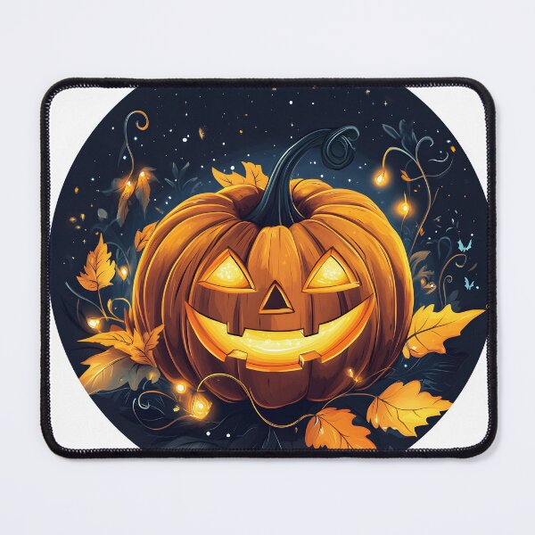 Item preview, Bright Pumpkin Lantern Amidst Enchanted Leaves designed and sold by CharmingQuill.