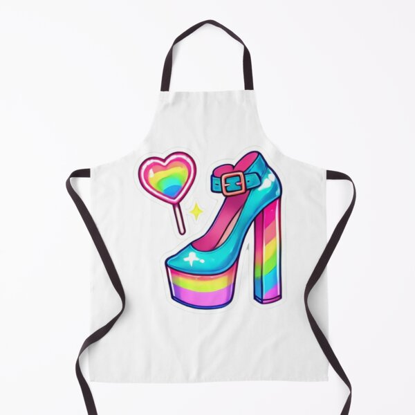 Item preview, CUTE GIRLYPOP STICKER RAINBOW PLATFORM PUMPS HIGH HEEL designed and sold by Arts4U.
