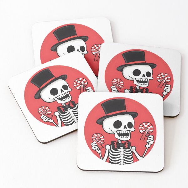 Item preview, Skeleton with Candy Canes and Top Hat designed and sold by CharmingQuill.
