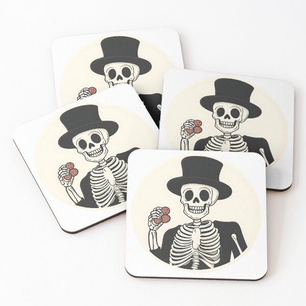 Item preview, Sophisticated Skeleton with Top Hat and Buttons designed and sold by CharmingQuill.