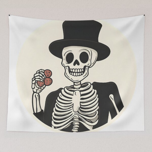 Item preview, Sophisticated Skeleton with Top Hat and Buttons designed and sold by CharmingQuill.