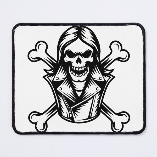 Item preview, Skull with Crossbones in Leather Jacket designed and sold by SinghMerchUniverse.