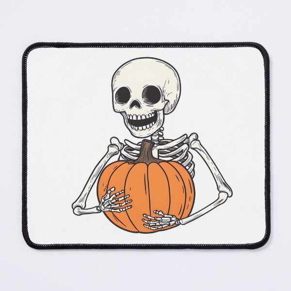 Item preview, Skeleton Hugging Halloween Pumpkin Illustration designed and sold by CharmingQuill.