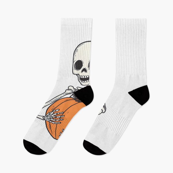 Item preview, Skeleton Hugging Halloween Pumpkin Illustration designed and sold by CharmingQuill.