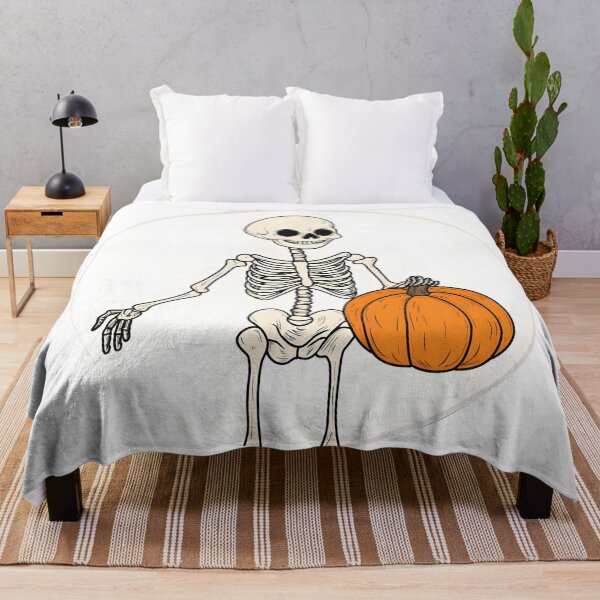 Item preview, Halloween Skeleton Holding Pumpkin Sticker Design designed and sold by CharmingQuill.
