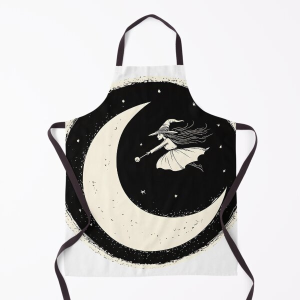 Item preview, Witch on a Crescent Moon at Night designed and sold by CharmingQuill.