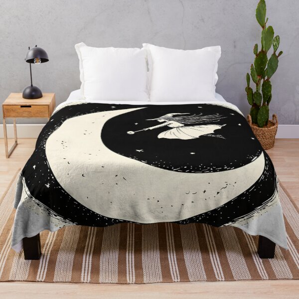 Item preview, Witch on a Crescent Moon at Night designed and sold by CharmingQuill.