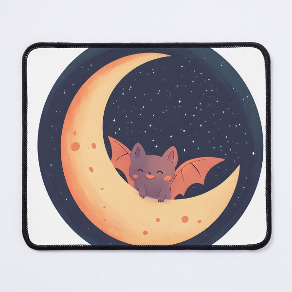 Item preview, Bat Perched on a Crescent Moon designed and sold by CharmingQuill.
