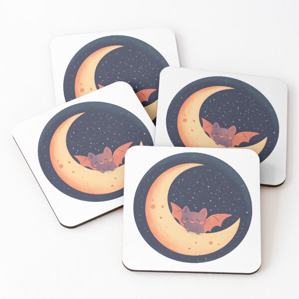 Item preview, Bat Perched on a Crescent Moon designed and sold by CharmingQuill.