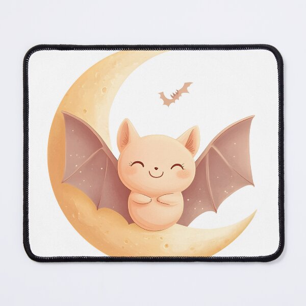 Item preview, Playful Bat on Crescent Moon Under Starry Sky designed and sold by CharmingQuill.