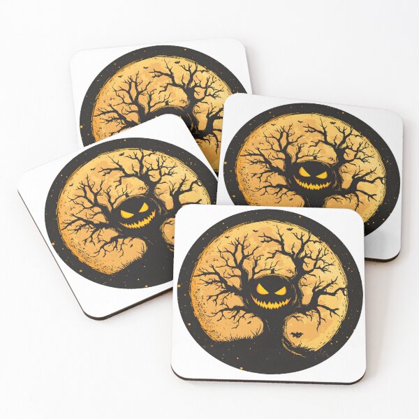 Item preview, Jack-O'-Lantern Tree Under a Glowing Full Moon designed and sold by CharmingQuill.
